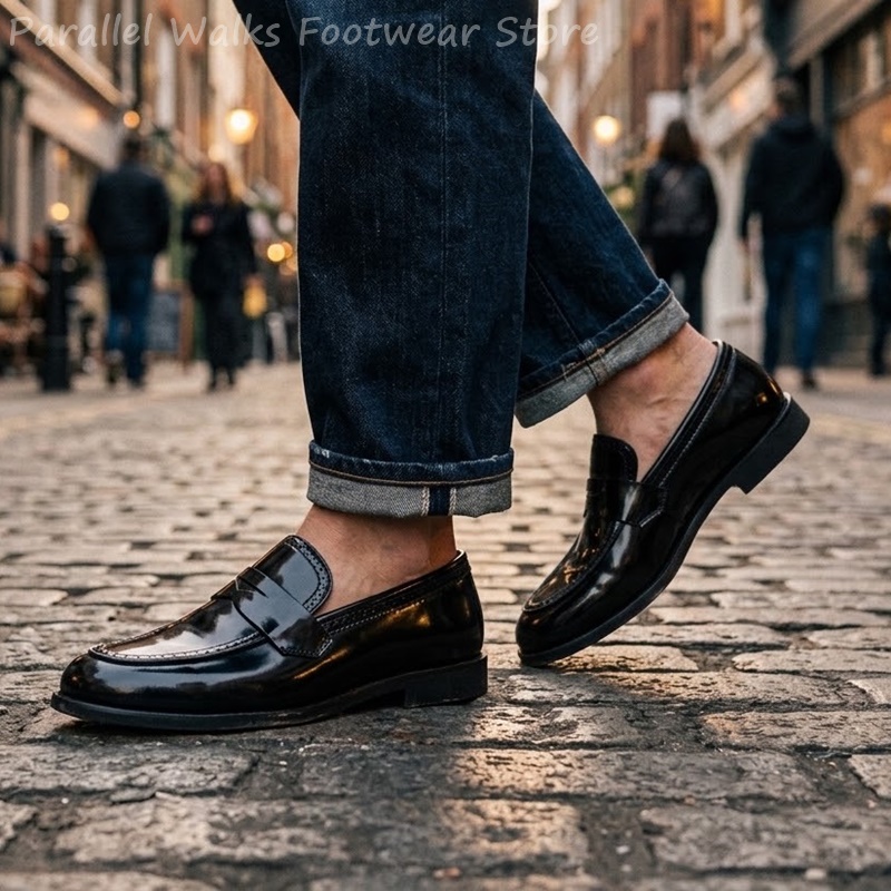 Men Shoes Formal - Men's Patent Penny Loafers Slip On