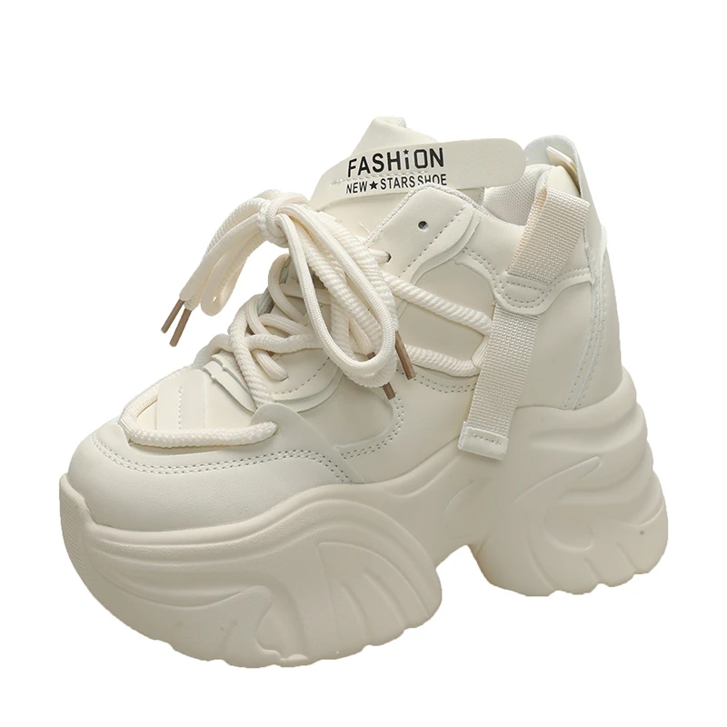 Men'S Shoes With Platform - High Platform Chunky Shoes Breathable Leather