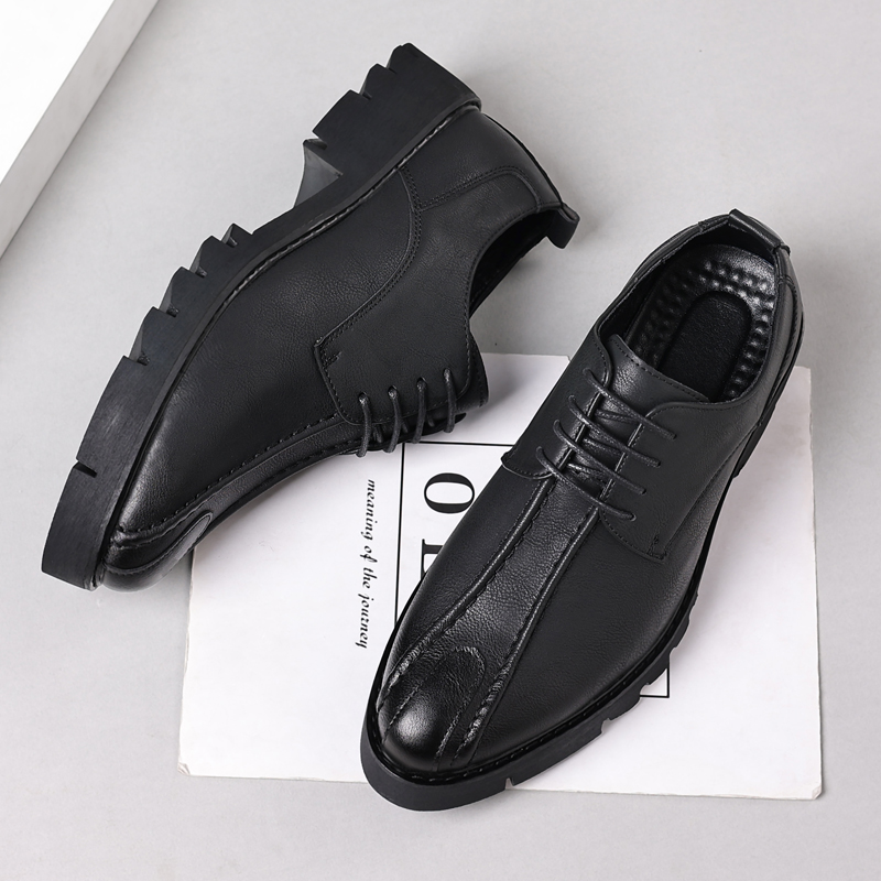Men Shoes Formal - 10cm height increasing cowhide men's shoes,