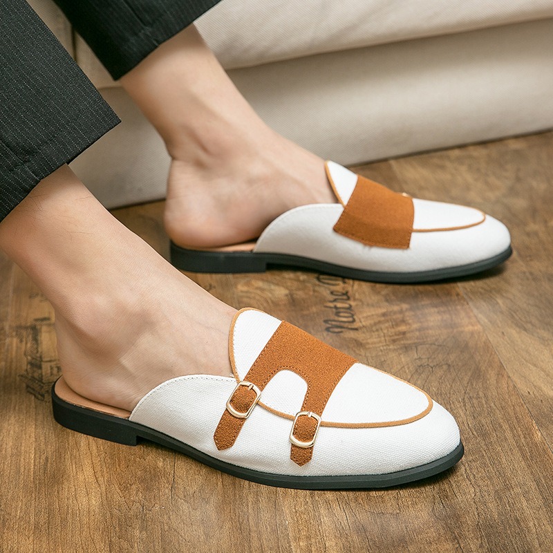 Men Shoes Formal - canvas mules half shoes for man