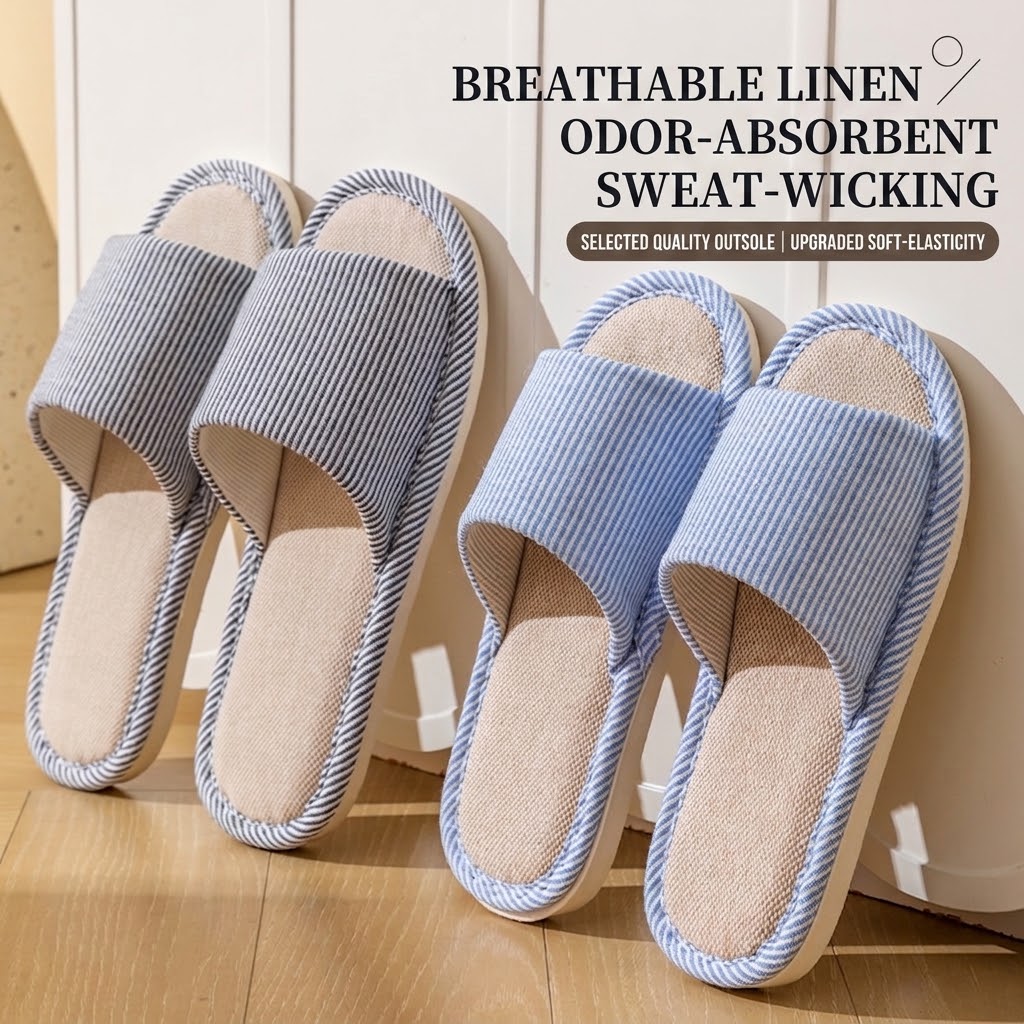 Men'S Shoes With Toes - Breathable Flax Linen Slippers Women Men