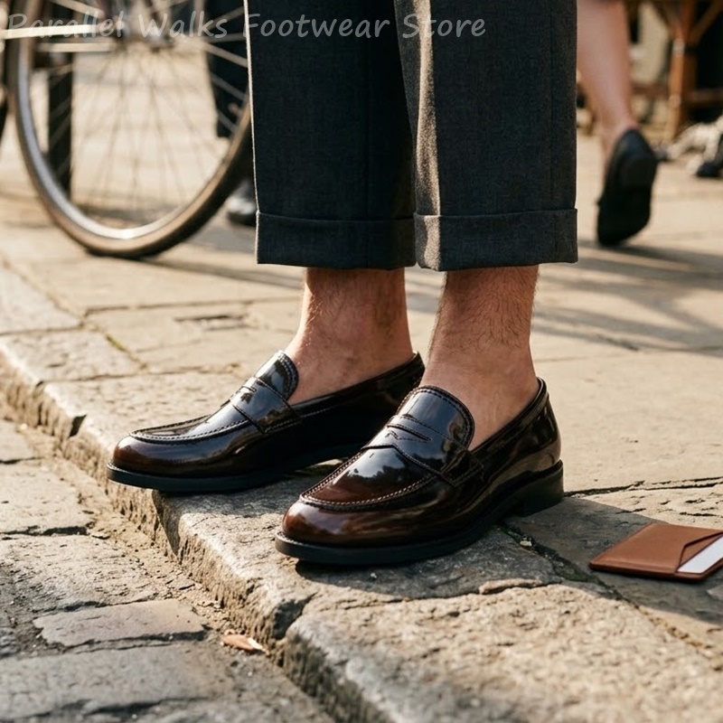 Men's Patent Penny Loafers Sli - đánh giá và giá Men Shoes Formal