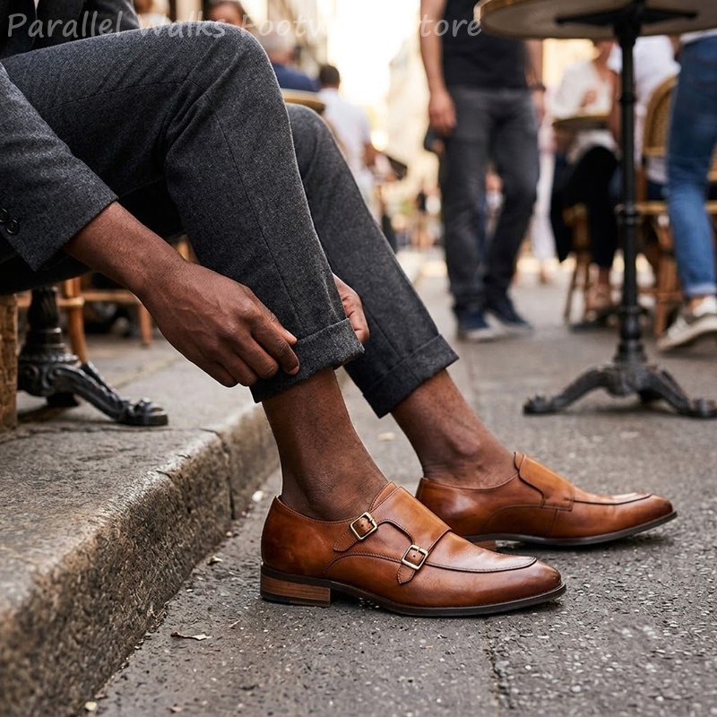 Men Double Buckle Loafers Vint - đánh giá và giá Men Shoes Formal