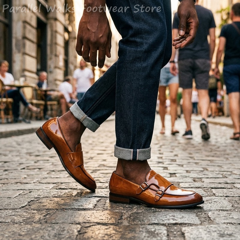 Men Double Buckle Loafers Vint - đánh giá và giá Men Shoes Formal