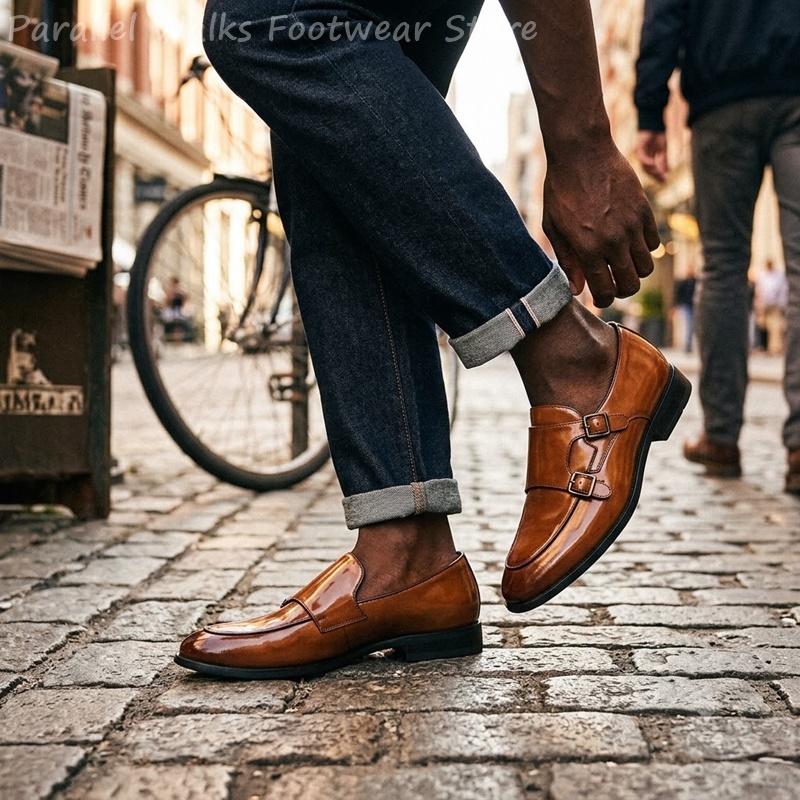 Men Double Buckle Loafers Vint - đánh giá và giá Men Shoes Formal