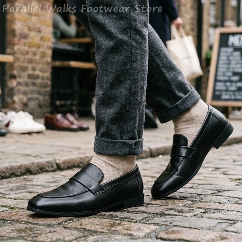 Men Black Leather Penny Loafer - đánh giá và giá Men Shoes Formal