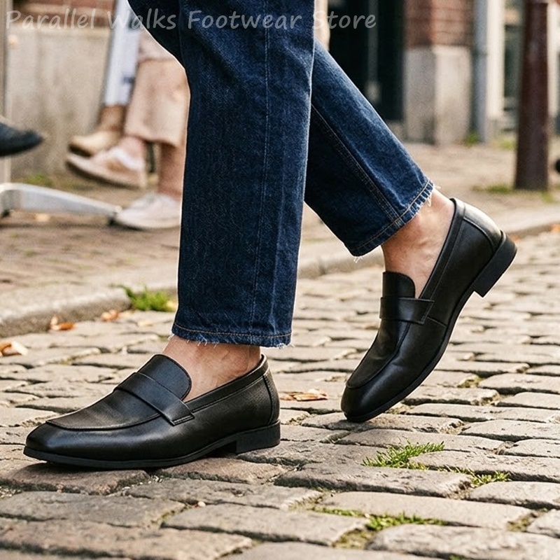Men Black Leather Penny Loafer - đánh giá và giá Men Shoes Formal