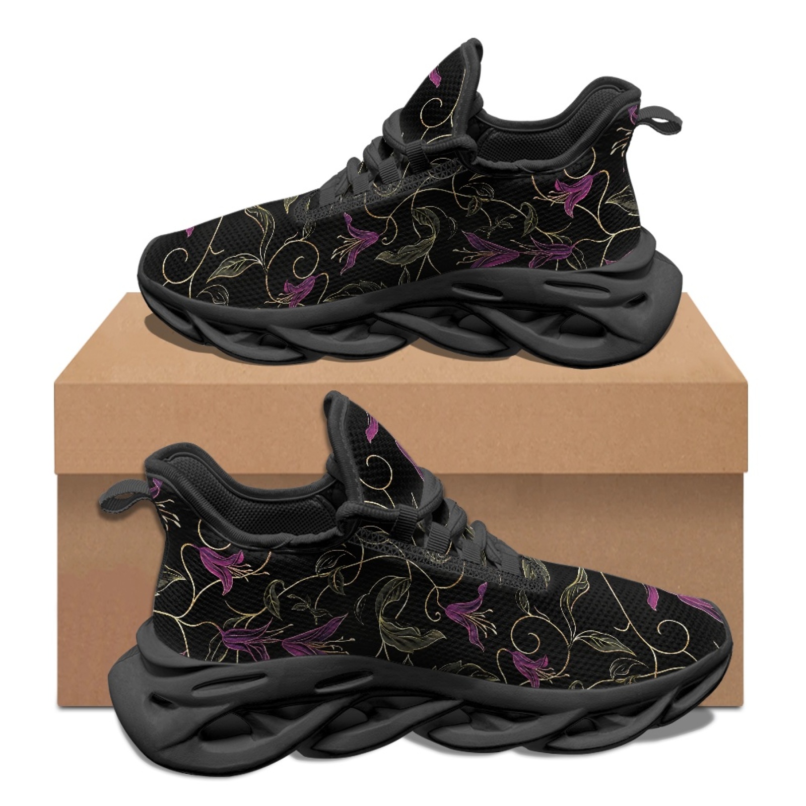 PENSTROLL Purple Floral Vines  - đánh giá và giá Men'S Shoes For Gym