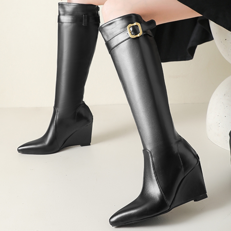 Wedges Knee High Boots Women F - đánh giá và giá Men'S Shoes With Toes