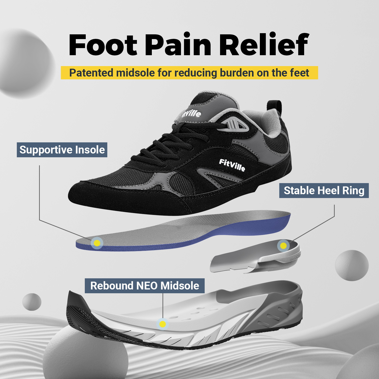 Fitville Walking Shoes Wide Me - đánh giá và giá Men'S Shoes For Gym