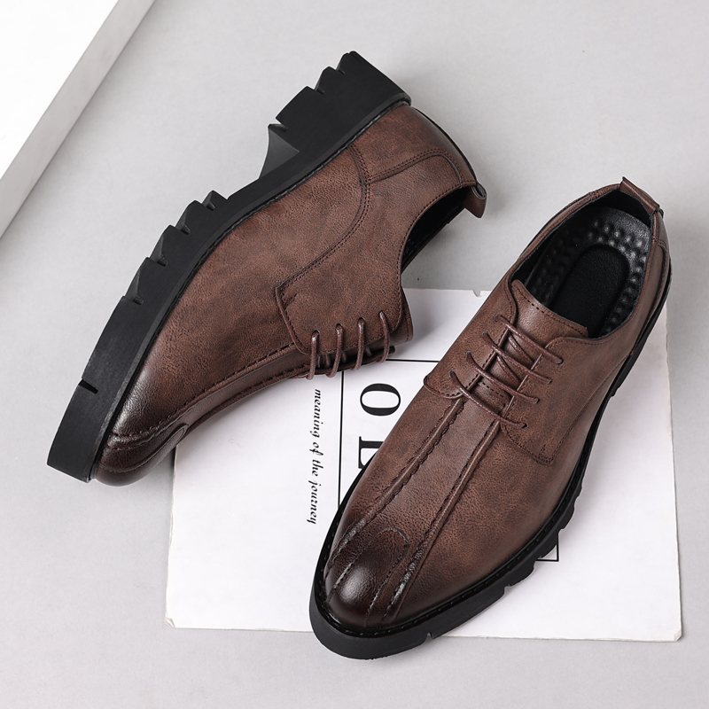 10cm height increasing cowhide - đánh giá và giá Men Shoes Formal