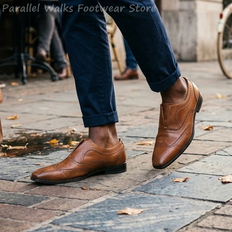 Mens Brown Leather Brogue Shoe - đánh giá và giá Men Shoes Formal