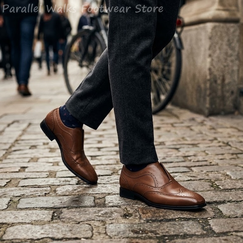 Mens Brown Leather Brogue Shoe - đánh giá và giá Men Shoes Formal
