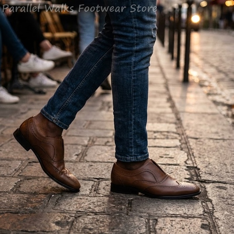 Mens Brown Leather Brogue Shoe - đánh giá và giá Men Shoes Formal