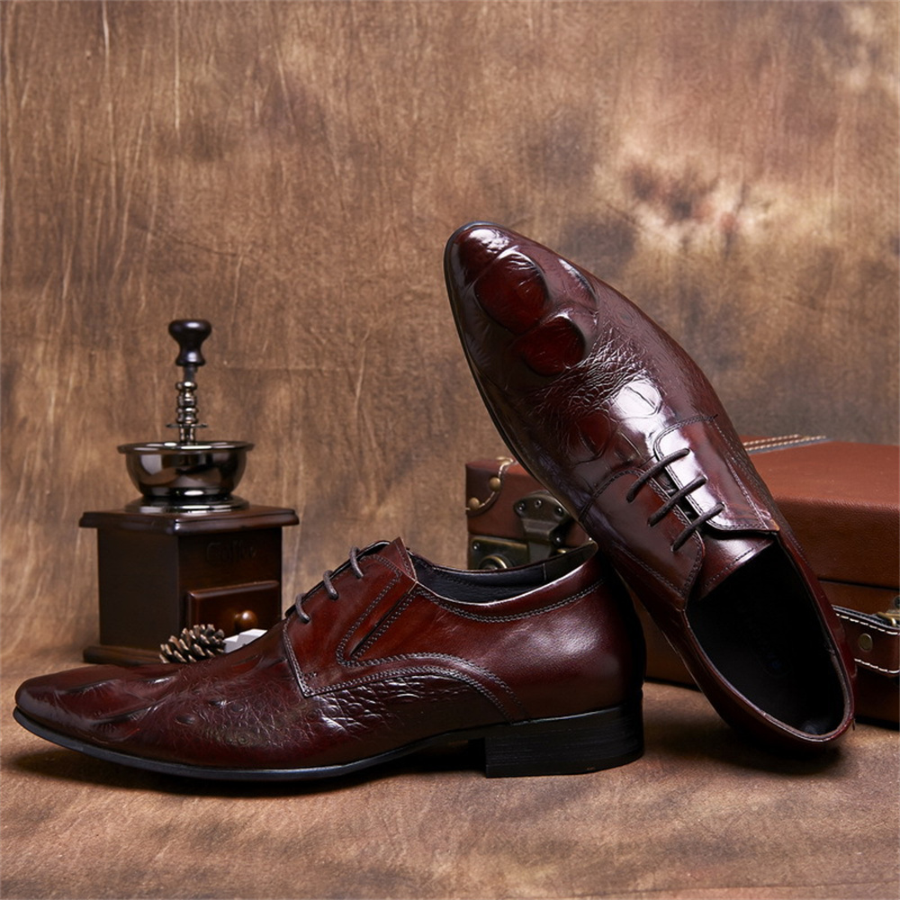 Cowhide Embossed Crocodile Pat - đánh giá và giá Men Shoes Formal
