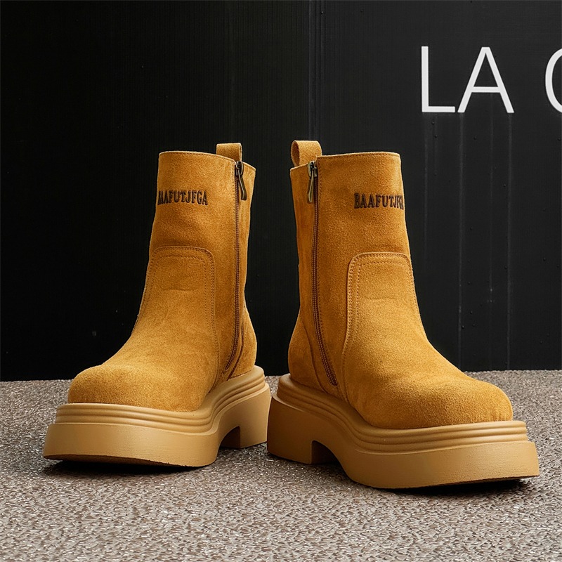 Winter Europe America Retro Th - đánh giá và giá Men'S Shoes To Increase Height